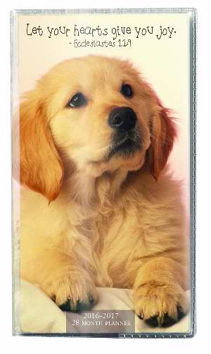 Planner-2016/2017 (28 Month)-Puppy-Let your Hearts Give You Joy - Divinity